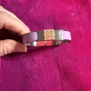 Rustic Cuff Lavender and Silver Bracelet